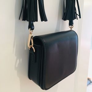 Black leather satchel